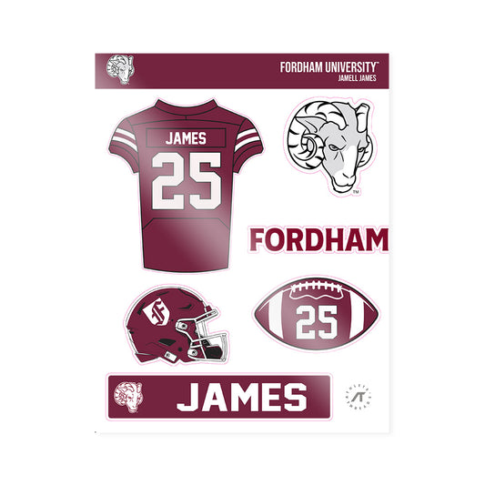 Fordham - NCAA Football : Jamell James - Sticker Sheet-0