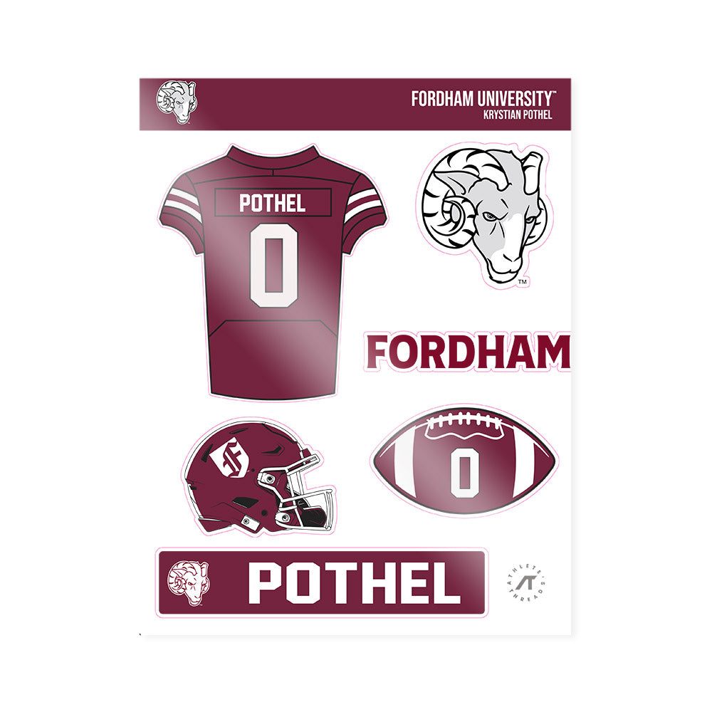 Fordham - NCAA Football : Krystian Pothel - Sticker Sheet-0