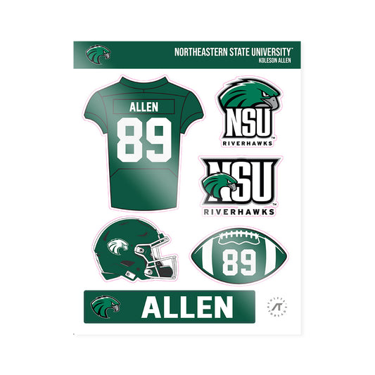 Northeastern State - NCAA Football : Koleson Allen - Sticker Sheet-0