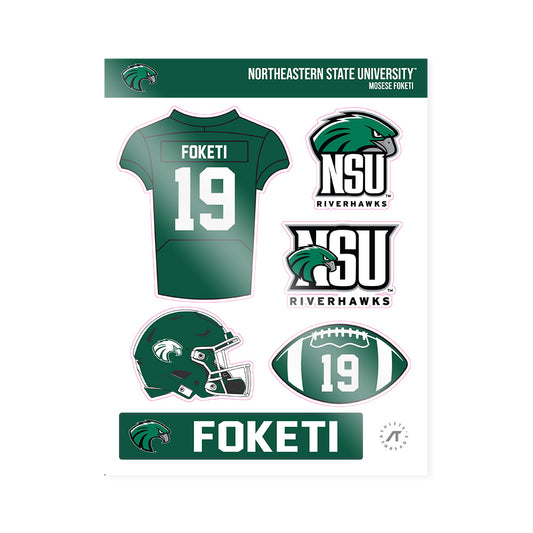 Northeastern State - NCAA Football : Mosese Foketi - Sticker Sheet-0