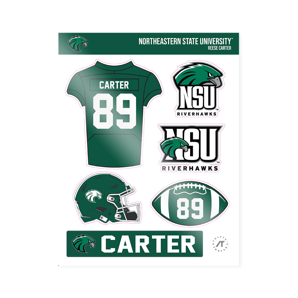 Northeastern State - NCAA Football : Reese Carter - Sticker Sheet-0