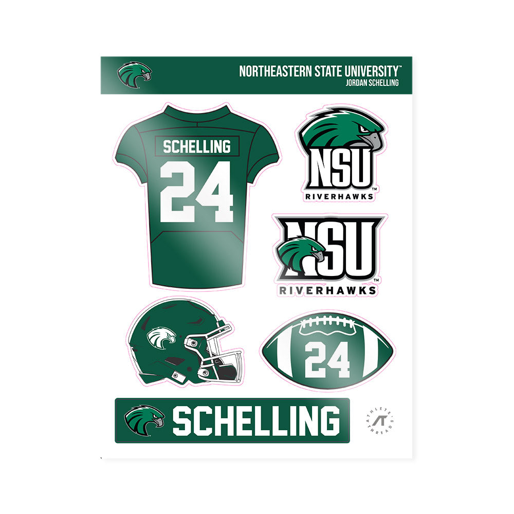 Northeastern State - NCAA Football : Jordan Schelling - Sticker Sheet-0