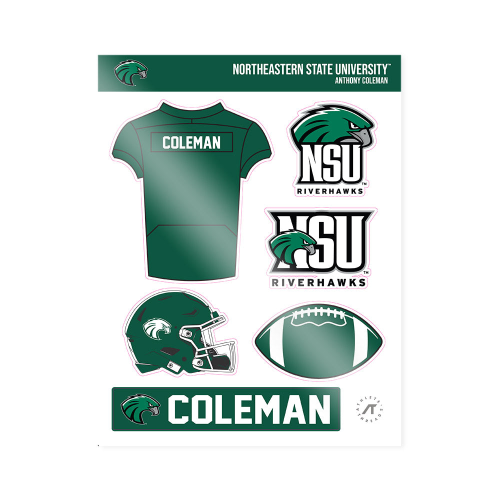 Northeastern State - NCAA Football : Anthony Coleman - Sticker Sheet-0
