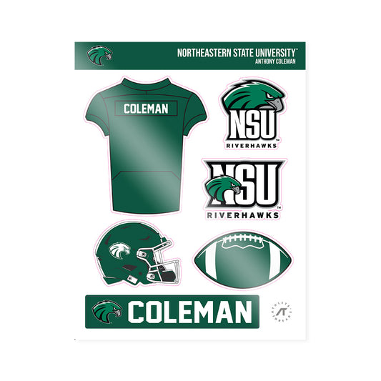 Northeastern State - NCAA Football : Anthony Coleman - Sticker Sheet-0