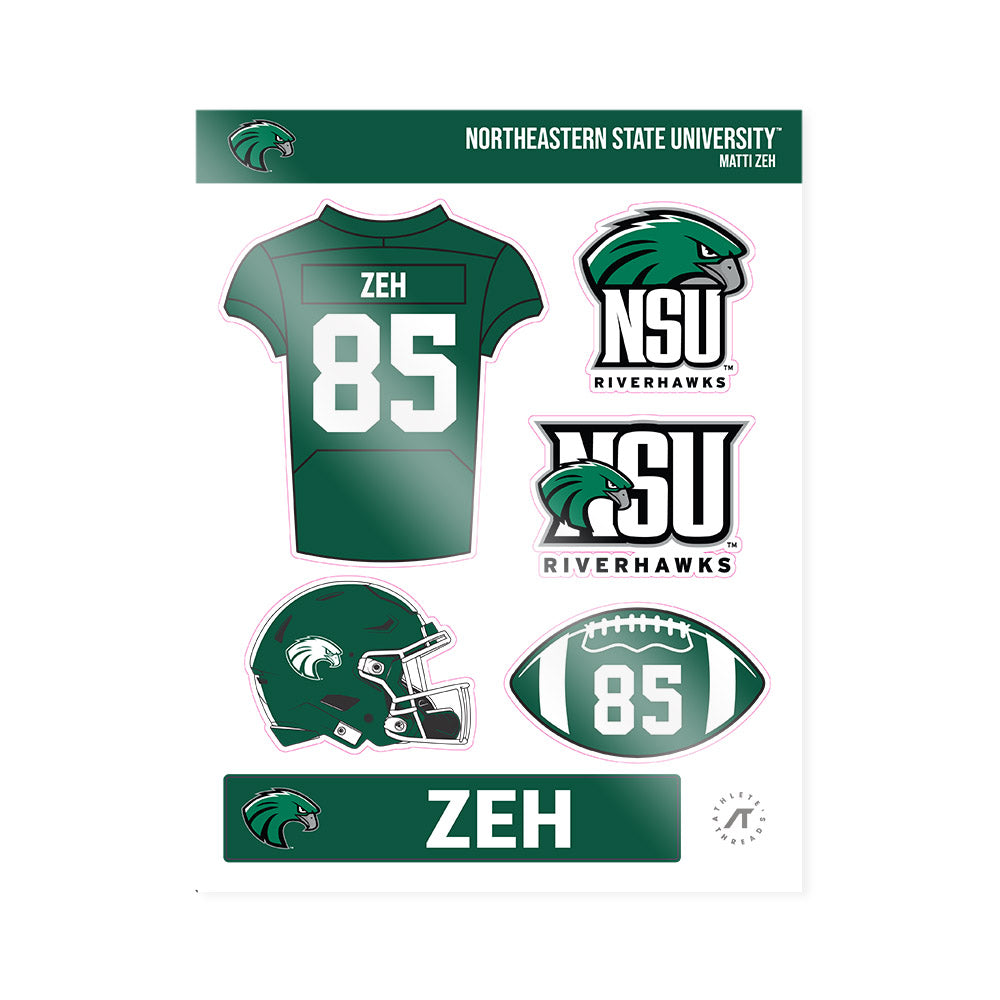 Northeastern State - NCAA Football : Matti Zeh - Sticker Sheet-0