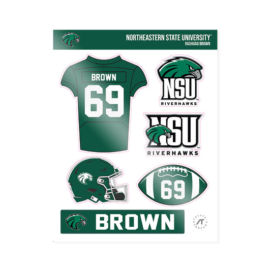 Northeastern State - NCAA Football : Rashuad Brown - Sticker Sheet-0