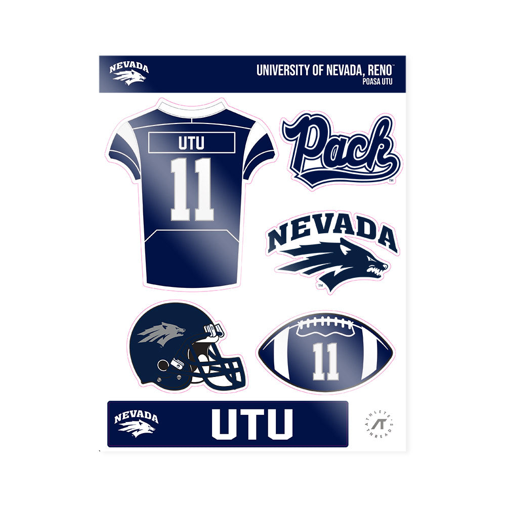 Nevada - NCAA Football : Poasa Utu - Sticker Sheet-0