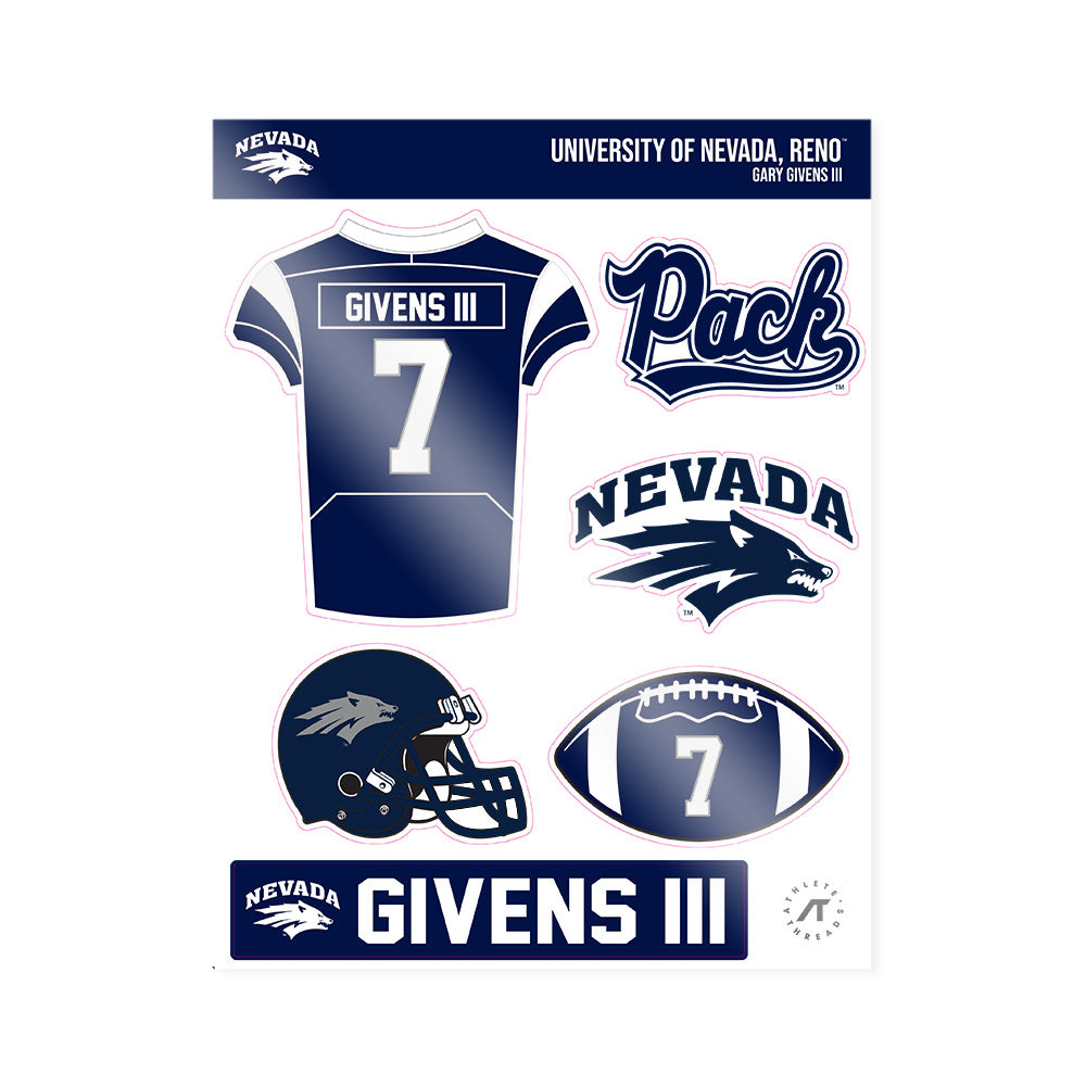 Nevada - NCAA Football : Gary Givens III - Sticker Sheet-0