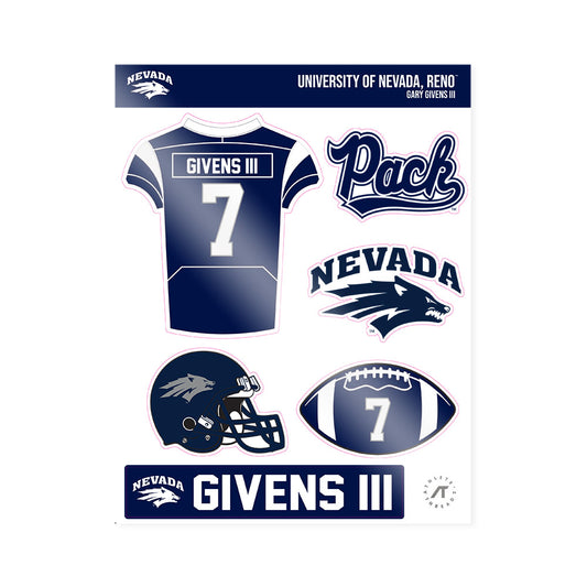 Nevada - NCAA Football : Gary Givens III - Sticker Sheet-0