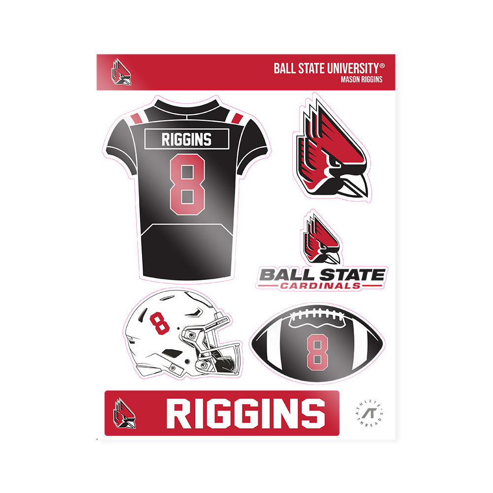 Ball State - NCAA Football : Mason Riggins - Sticker Sheet-0