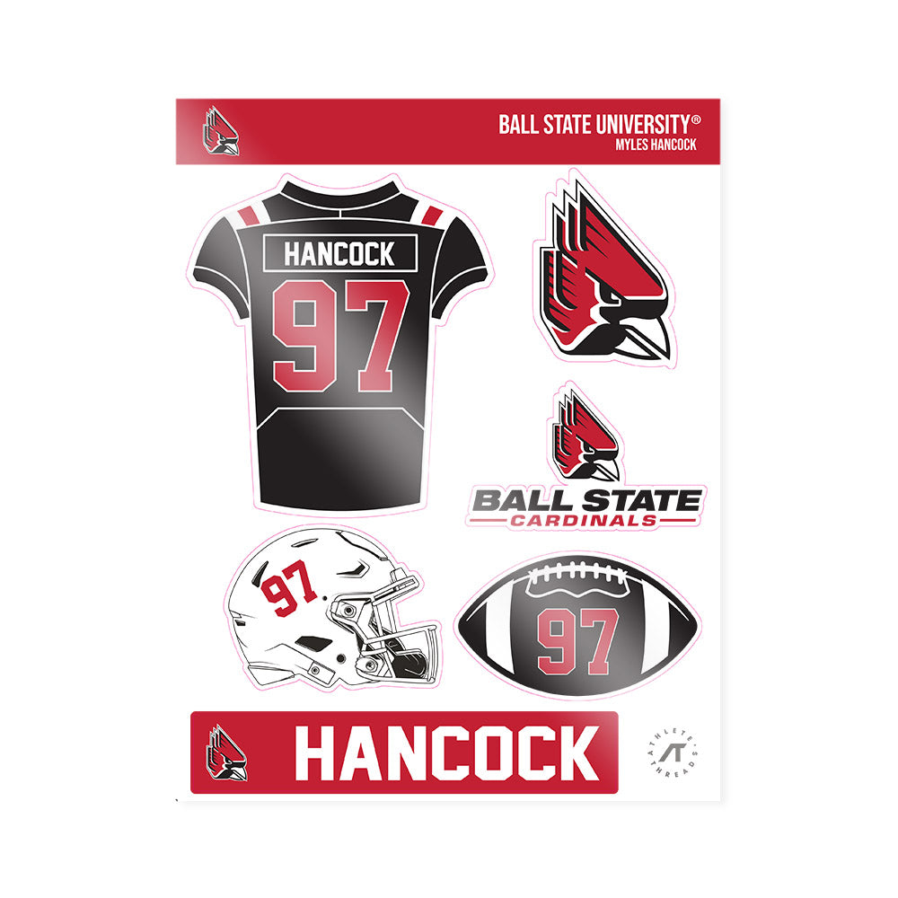 Ball State - NCAA Football : Myles Hancock - Sticker Sheet-0
