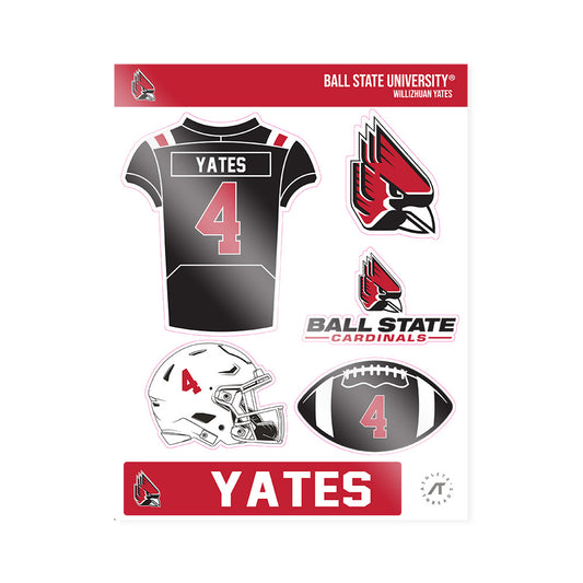 Ball State - NCAA Football : Willizhuan Yates - Sticker Sheet-0