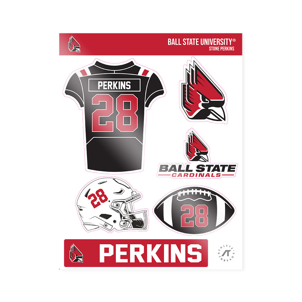 Ball State - NCAA Football : Stone Perkins - Sticker Sheet-0