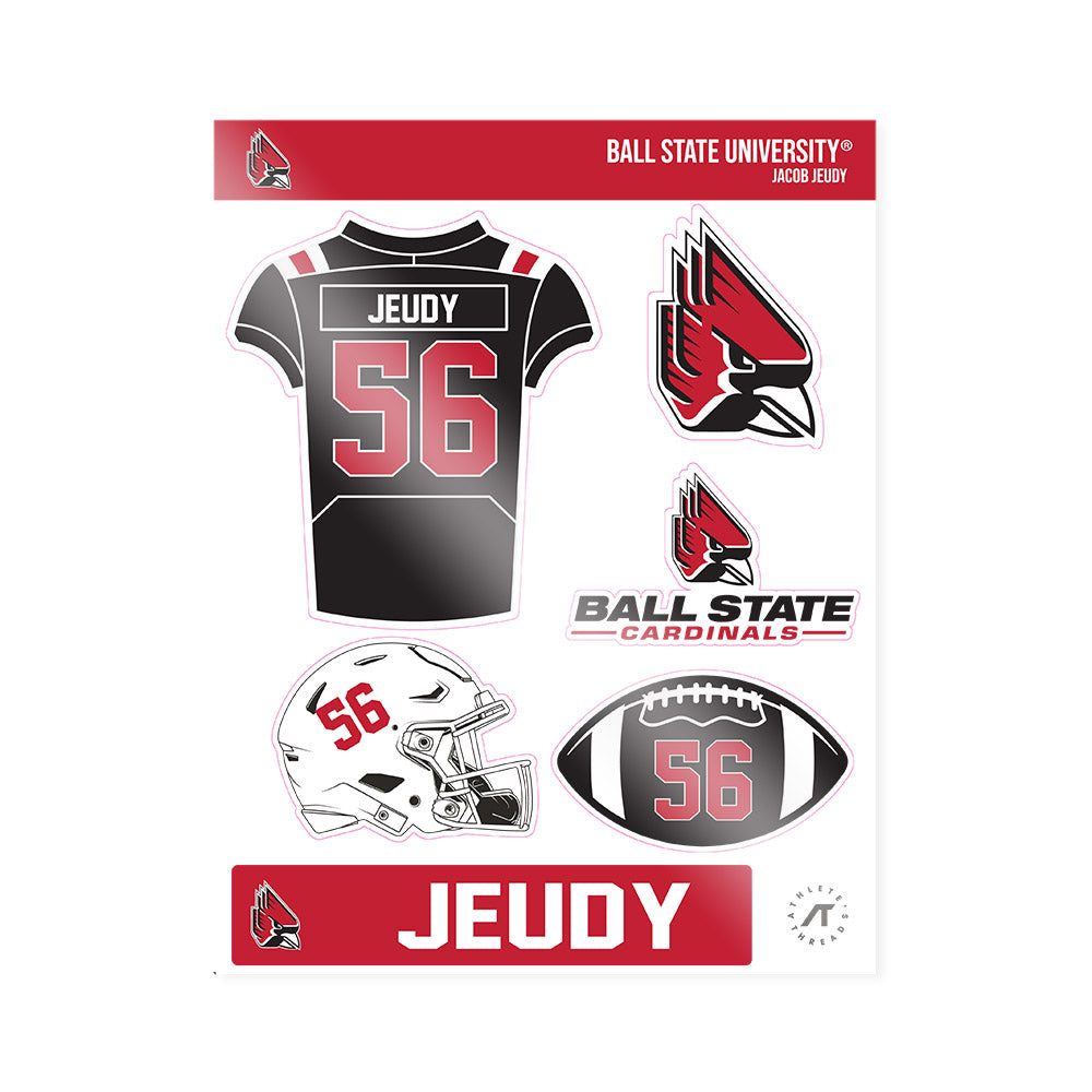 Ball State - NCAA Football : Jacob Jeudy - Sticker Sheet-0