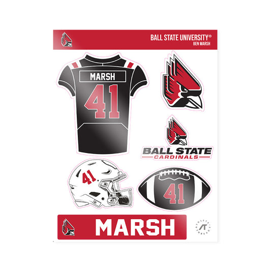 Ball State - NCAA Football : Ben Marsh - Sticker Sheet-0