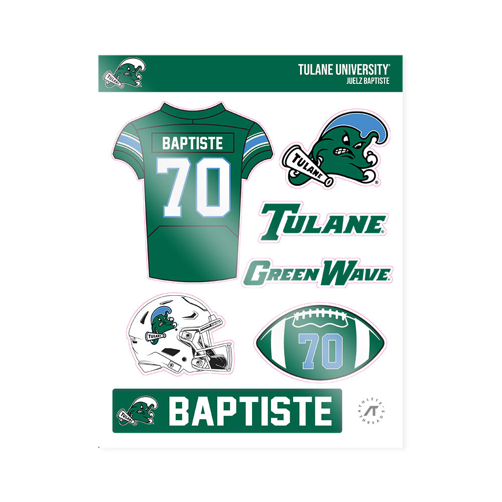 Tulane - NCAA Football : Juelz Baptiste - Sticker Sheet-0