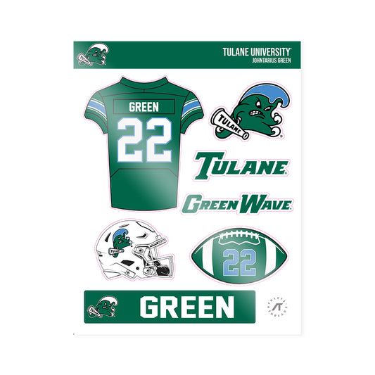 Tulane - NCAA Football : Johntarius Green - Sticker Sheet-0