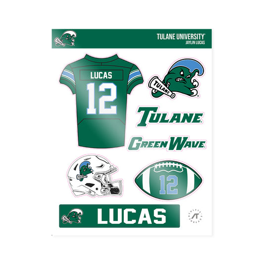 Tulane - NCAA Football : Jaylin Lucas - Sticker Sheet-0