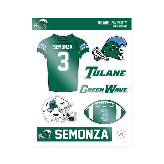 Tulane - NCAA Football : Kadin Semonza - Sticker Sheet-0