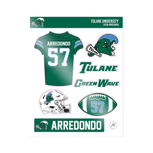 Tulane - NCAA Football : Jason Arredondo - Sticker Sheet-0