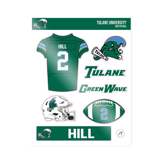 Tulane - NCAA Football : Destyn Hill - Sticker Sheet-0