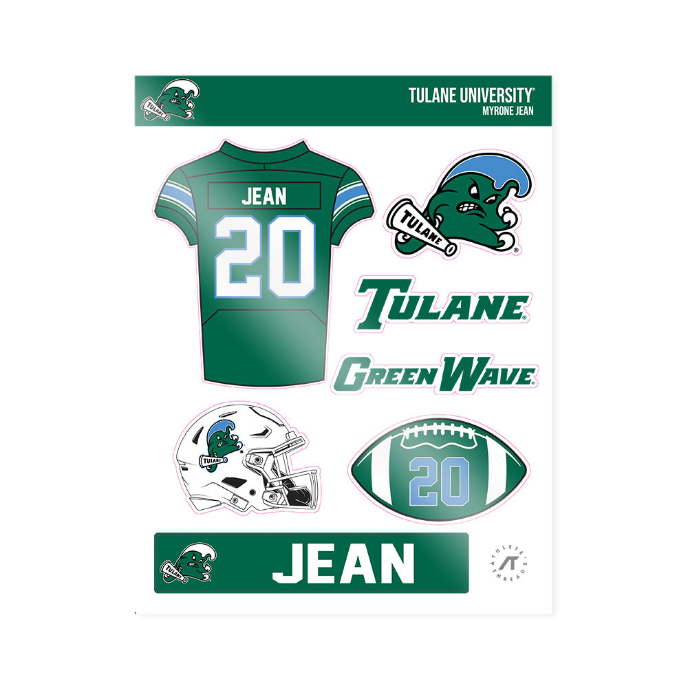 Tulane - NCAA Football : Myrone Jean - Sticker Sheet-0