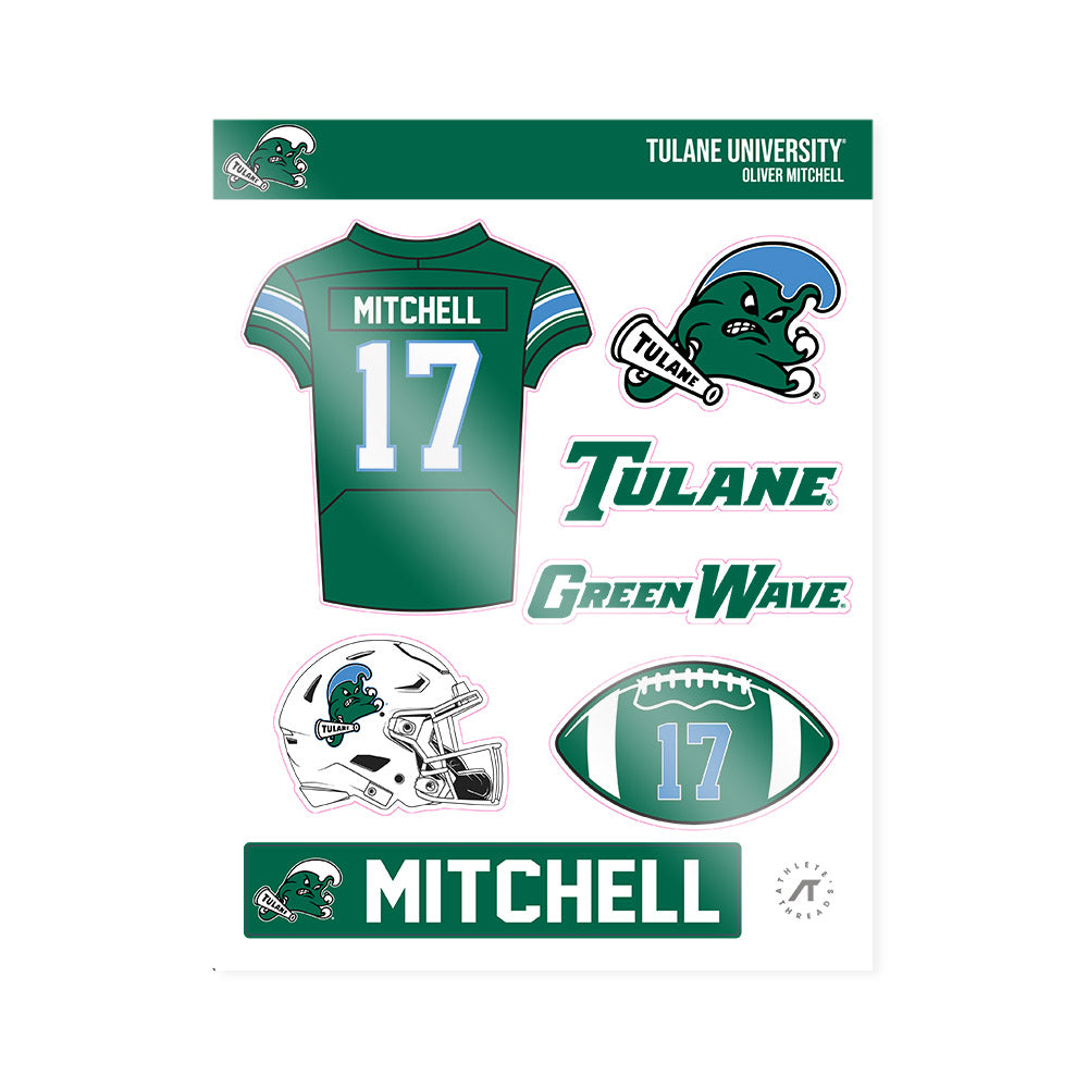 Tulane - NCAA Football : Oliver Mitchell - Sticker Sheet-0
