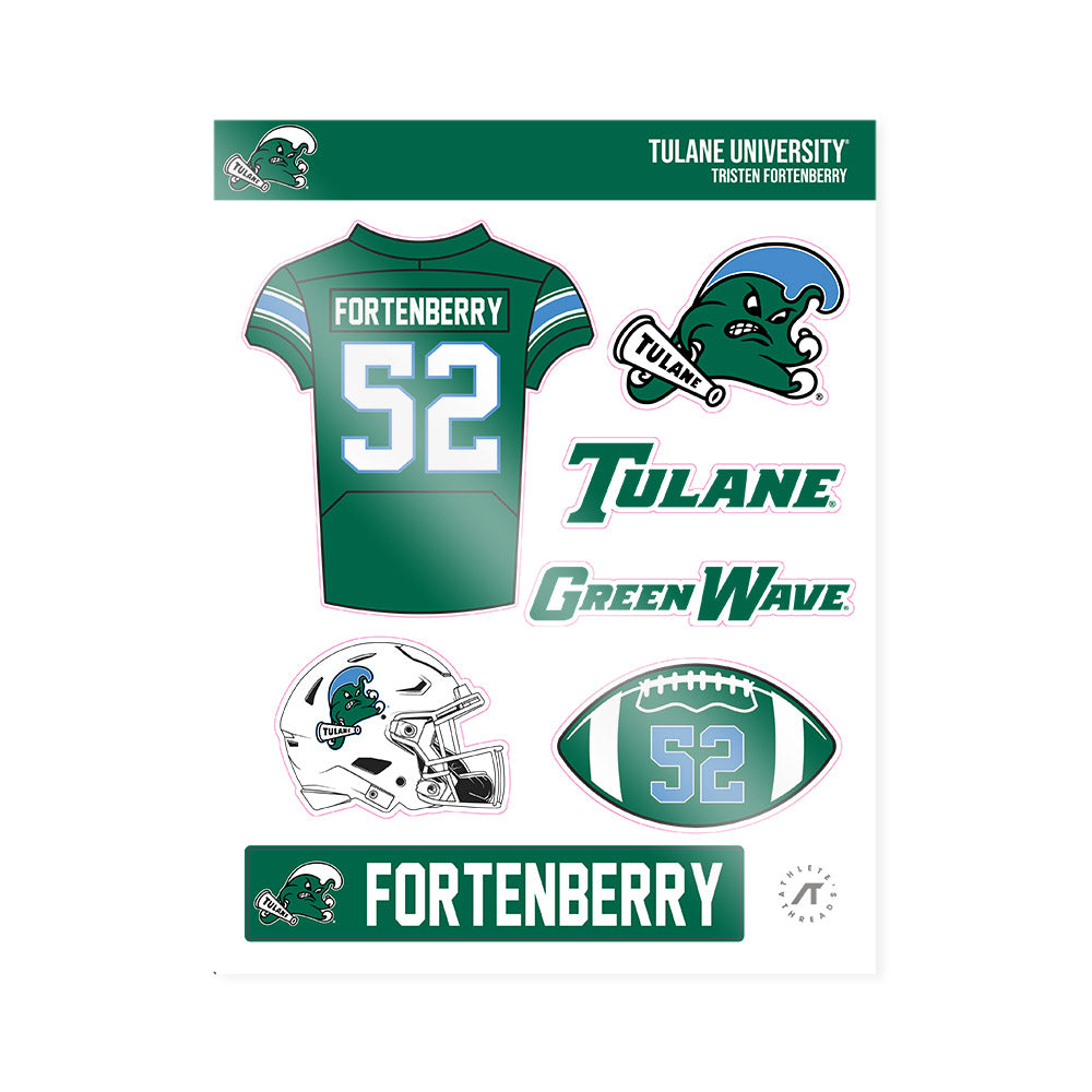 Tulane - NCAA Football : Tristen Fortenberry - Sticker Sheet-0