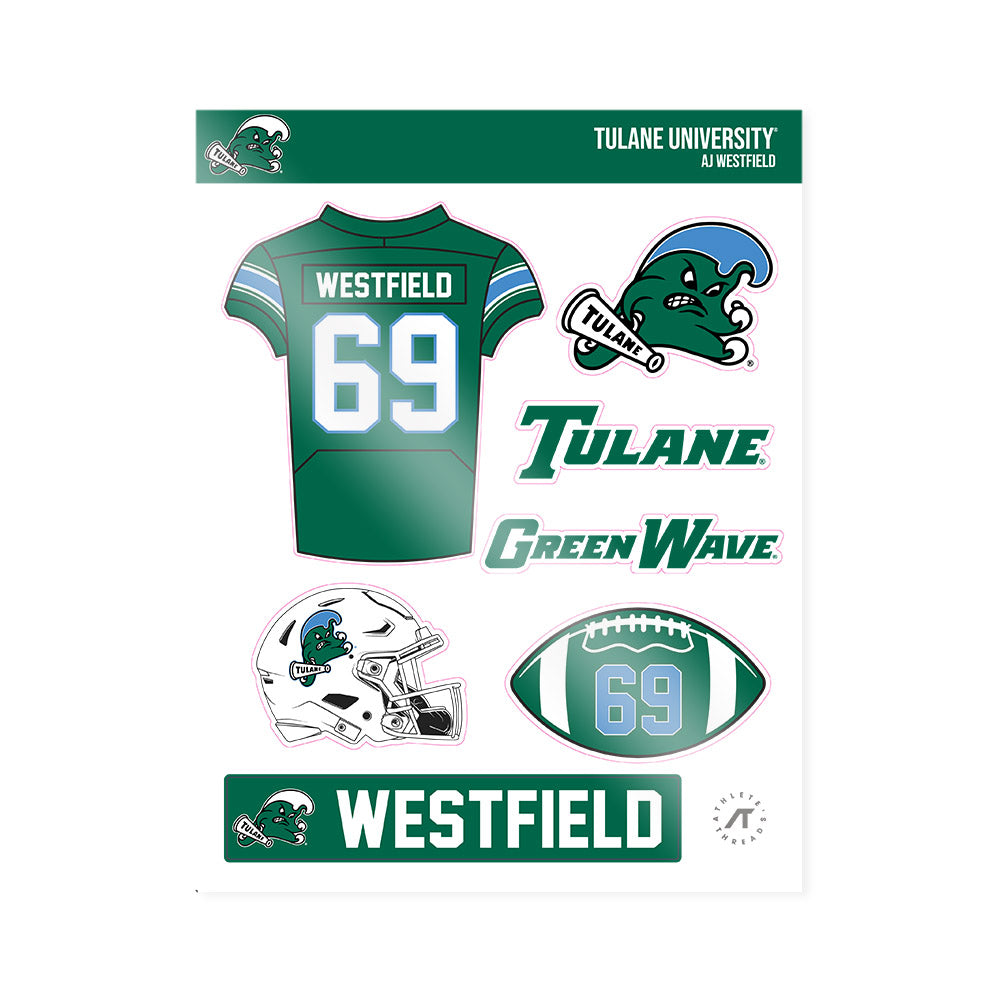 Tulane - NCAA Football : AJ Westfield - Sticker Sheet-0