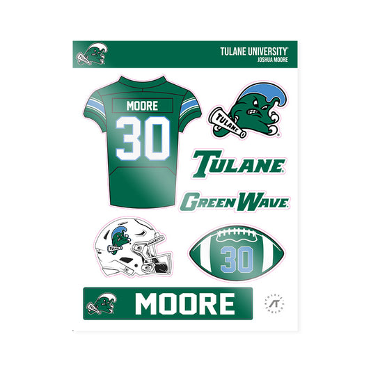 Tulane - NCAA Football : Joshua Moore - Sticker Sheet-0
