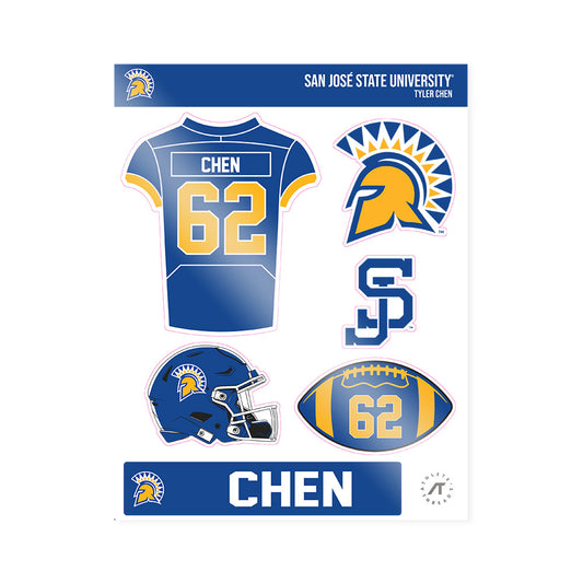SJSU - NCAA Football : Tyler Chen - Sticker Sheet-0
