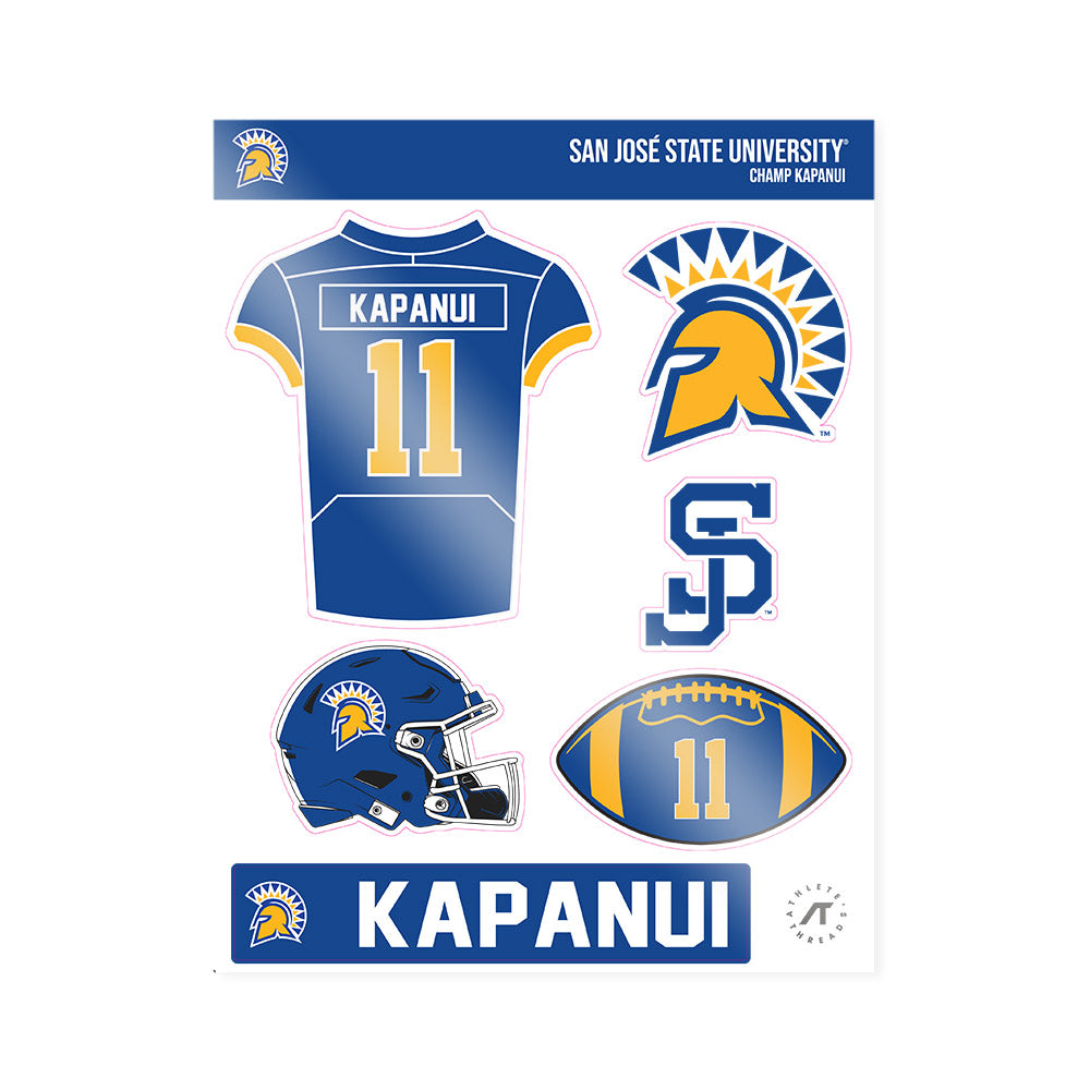 SJSU - NCAA Football : Champ Kapanui - Sticker Sheet-0