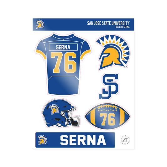 SJSU - NCAA Football : Manuel Serna - Sticker Sheet-0