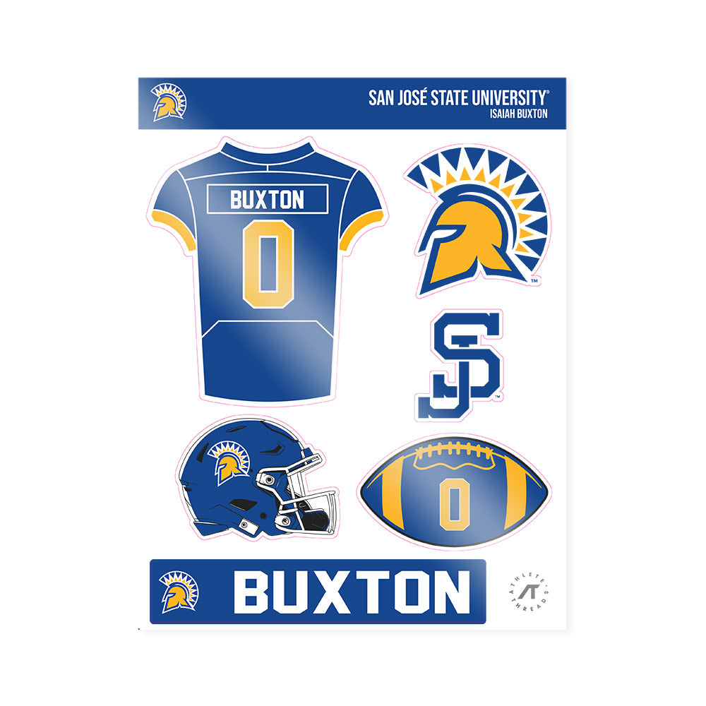 SJSU - NCAA Football : Isaiah Buxton - Sticker Sheet-0