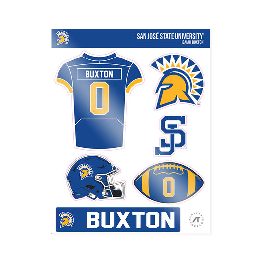 SJSU - NCAA Football : Isaiah Buxton - Sticker Sheet-0
