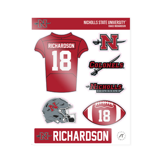 Nicholls State - NCAA Football : Chase Richardson - Sticker Sheet-0