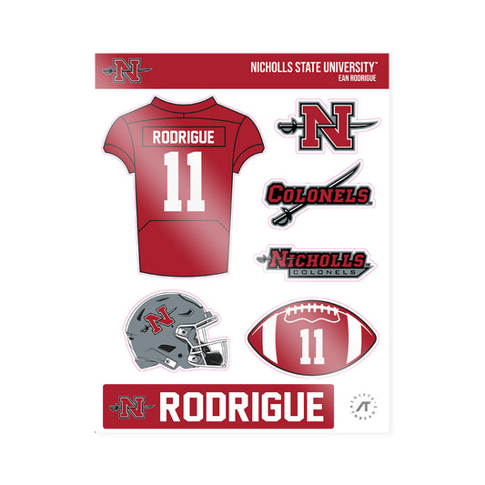 Nicholls State - NCAA Football : Ean Rodrigue - Sticker Sheet-0
