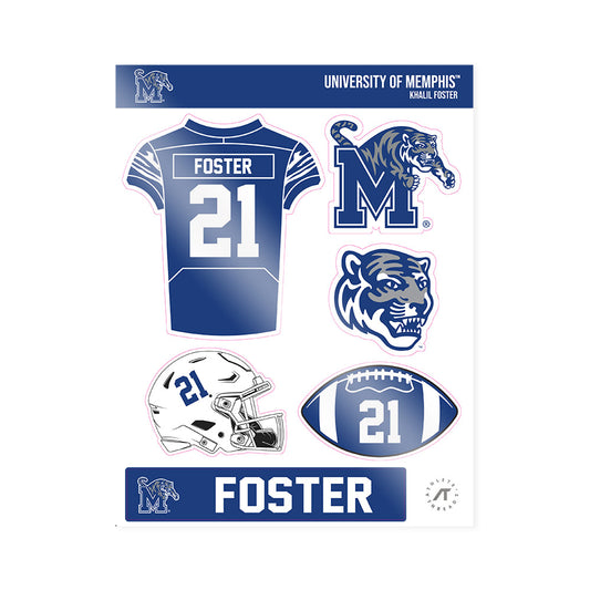 Memphis - NCAA Football : Khalil Foster - Sticker Sheet-0