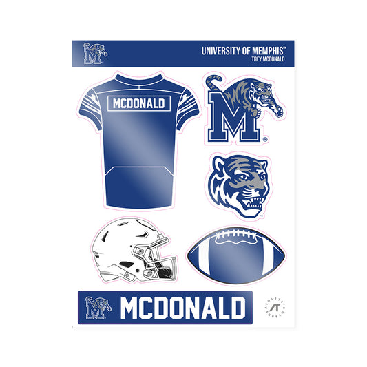 Memphis - NCAA Football : Trey McDonald - Sticker Sheet-0