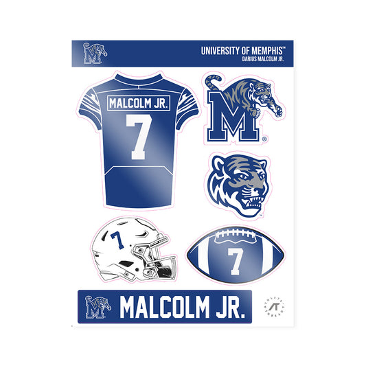 Memphis - NCAA Football : Darius Malcolm Jr. - Sticker Sheet-0