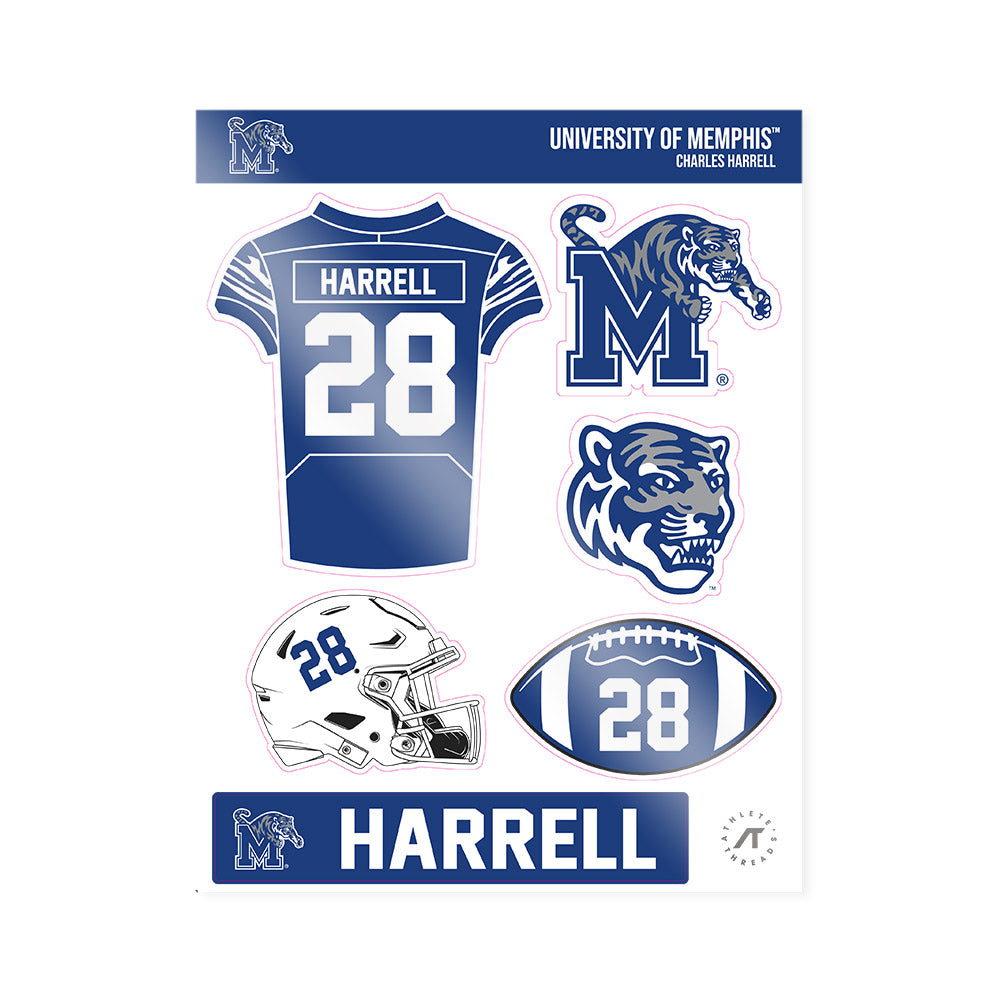 Memphis - NCAA Football : Charles Harrell - Sticker Sheet-0