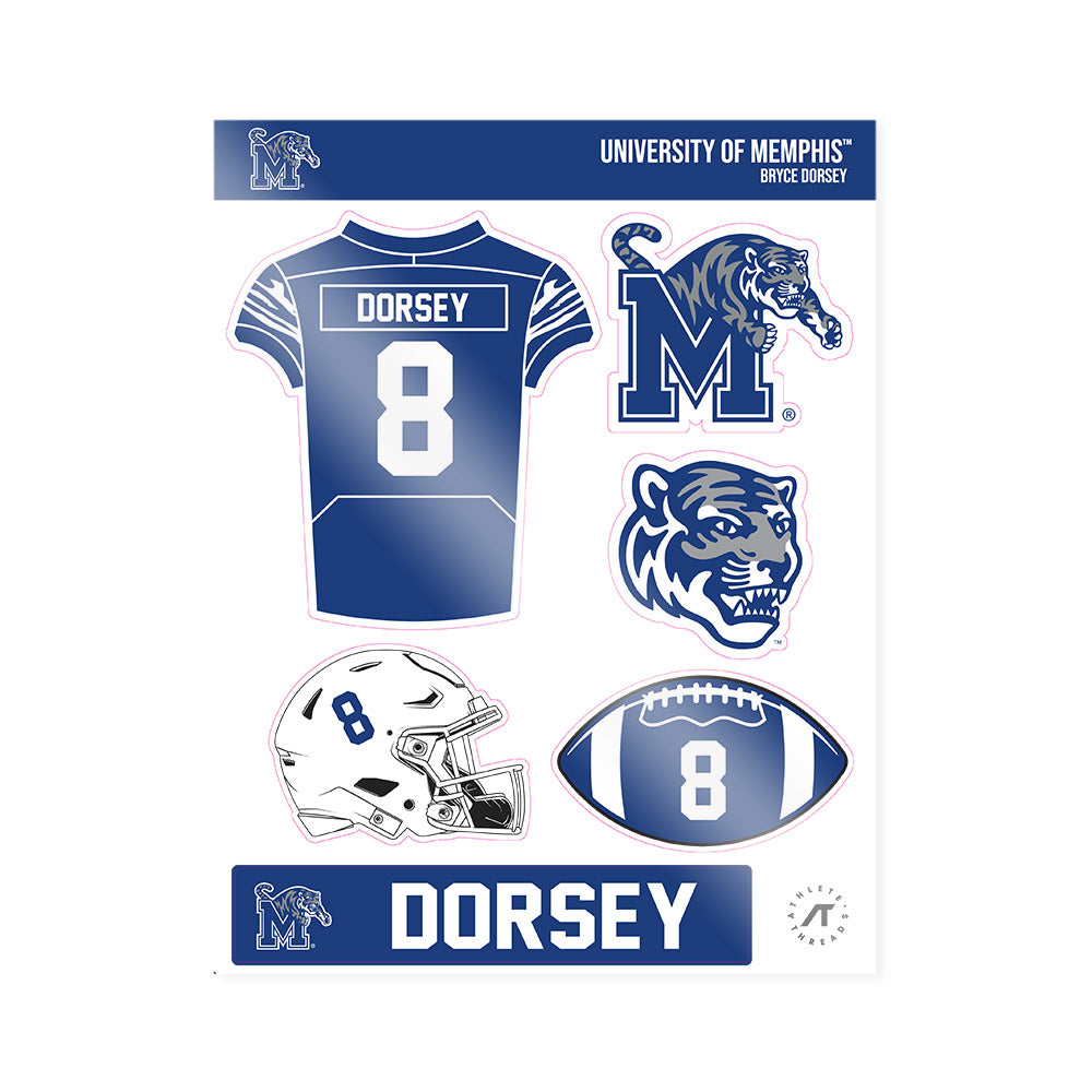 Memphis - NCAA Football : Bryce Dorsey - Sticker Sheet-0