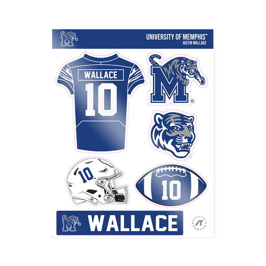 Memphis - NCAA Football : Justin Wallace - Sticker Sheet-0