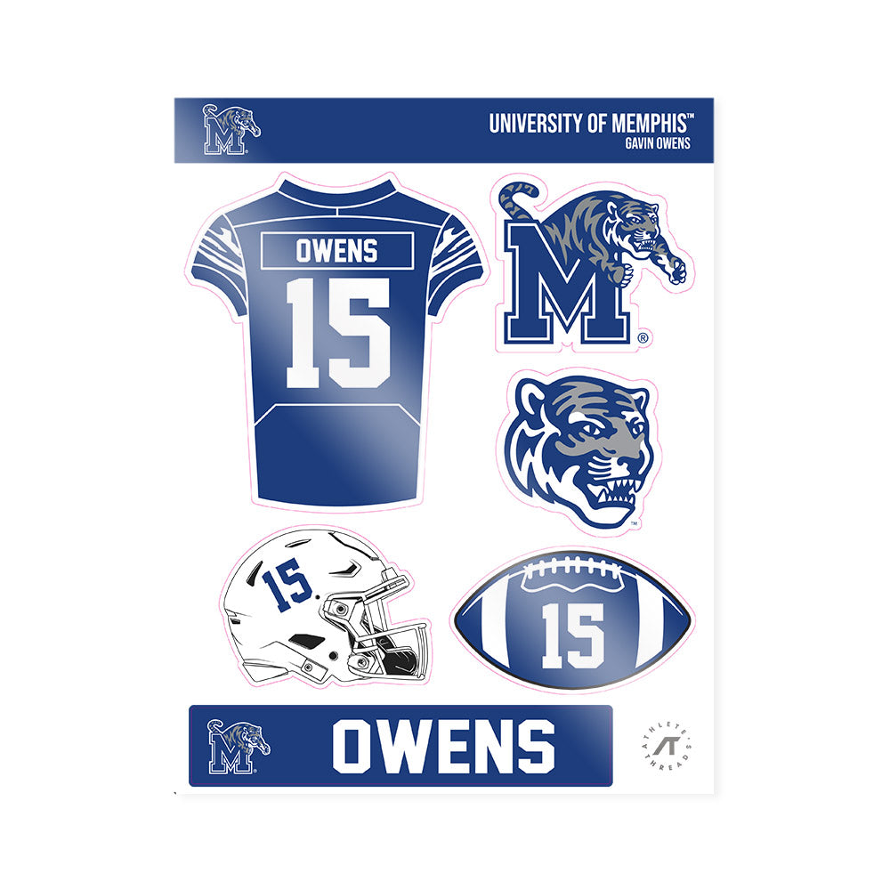 Memphis - NCAA Football : Gavin Owens - Sticker Sheet-0