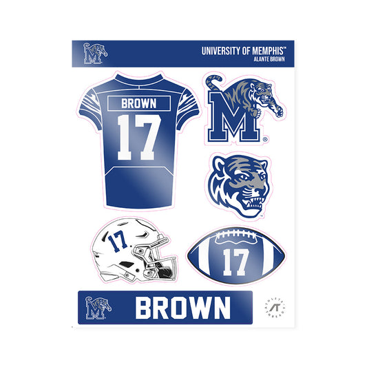 Memphis - NCAA Football : Alante Brown - Sticker Sheet-0
