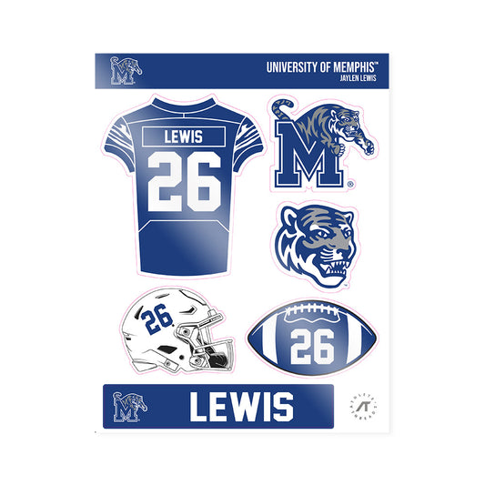 Memphis - NCAA Football : Jaylen Lewis - Sticker Sheet-0