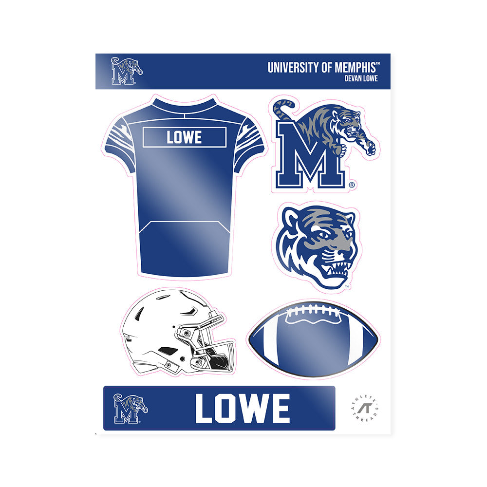 Memphis - NCAA Football : Devan Lowe - Sticker Sheet-0