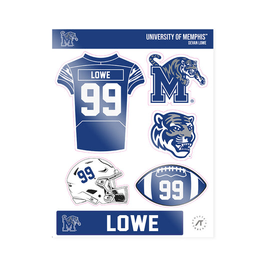 Memphis - NCAA Football : Devan Lowe - Sticker Sheet-0
