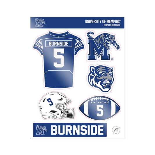 Memphis - NCAA Football : Braylon Burnside - Sticker Sheet-0