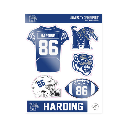 Memphis - NCAA Football : Jonathan Harding - Sticker Sheet-0